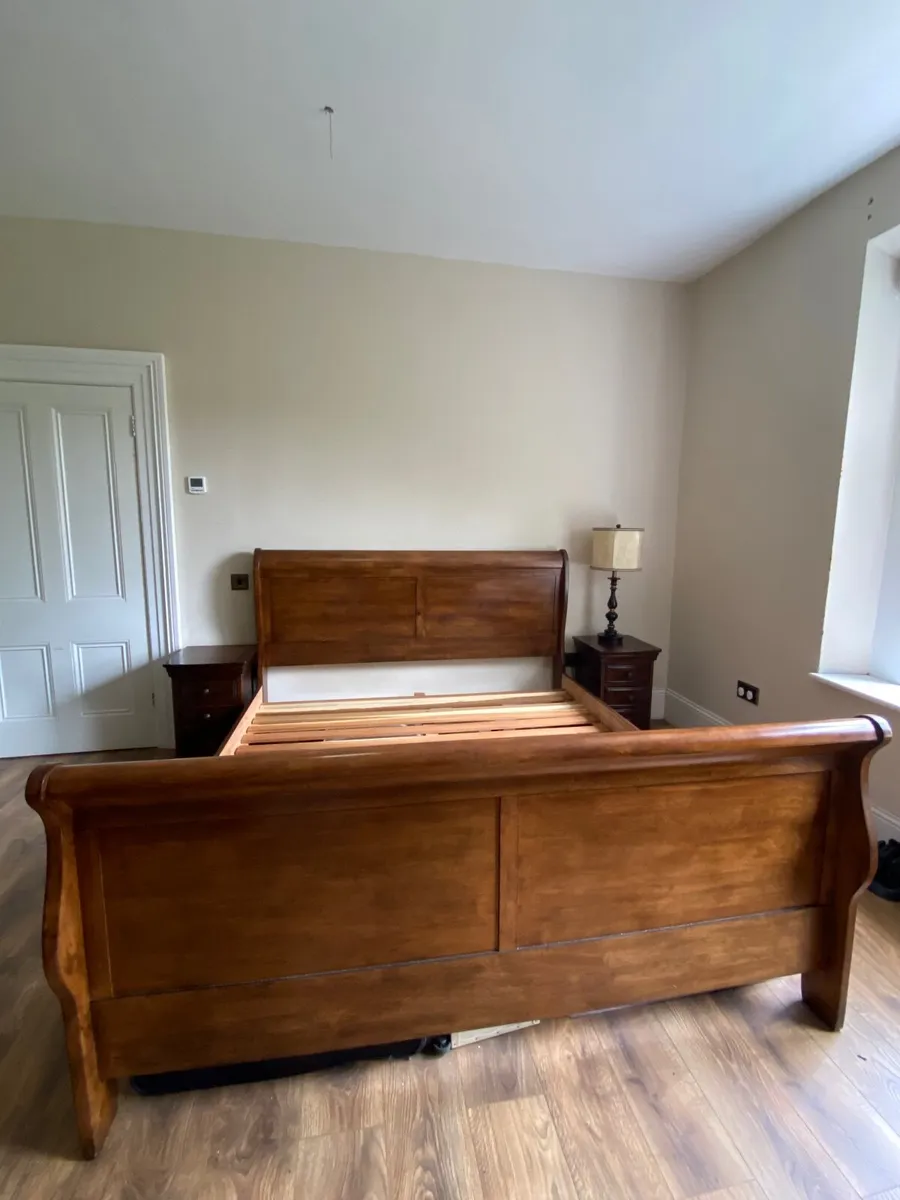 6ft Sleigh bed frame & lockersexcellent condenser. - Image 2