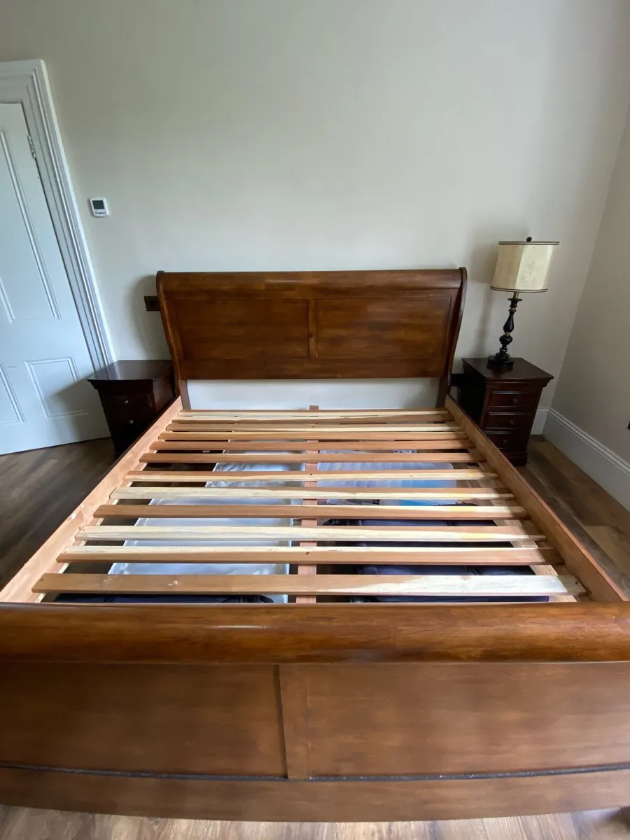 6ft Sleigh bed frame & lockersexcellent condenser. - Image 3