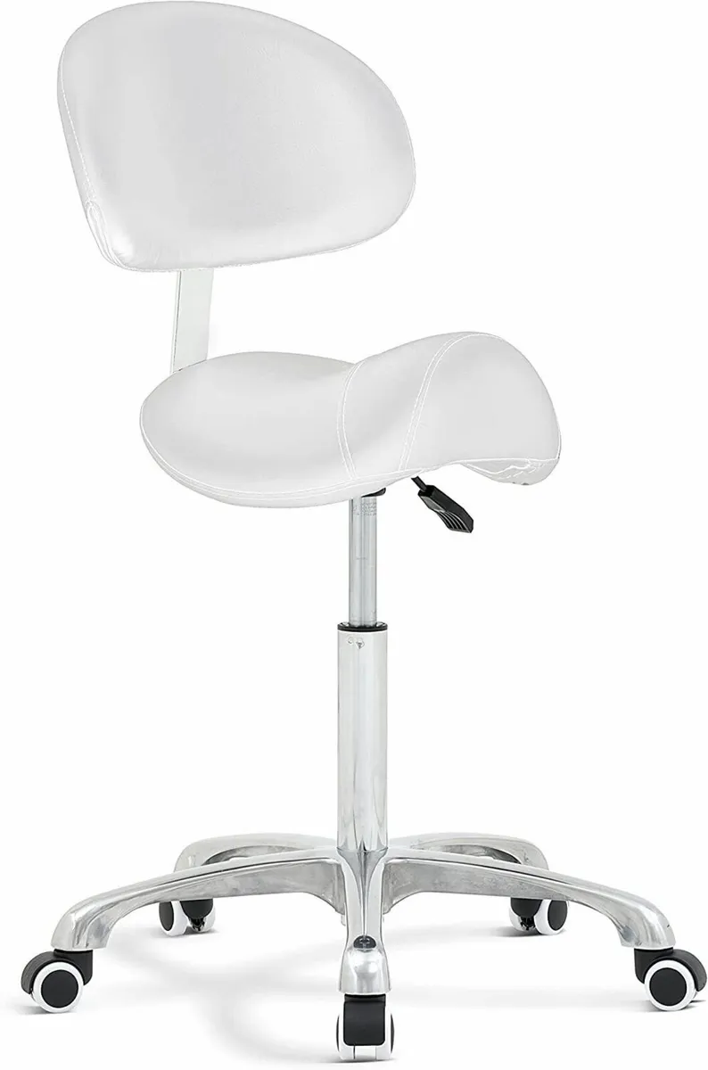 Hydraulic Saddle Stool Rolling Chair with Wheels - Image 2