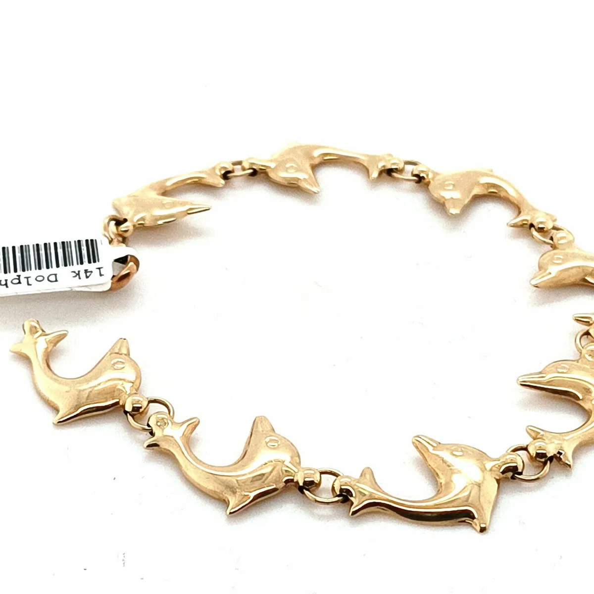 14k Gold Italian Bracelet with Dolphins - Image 4