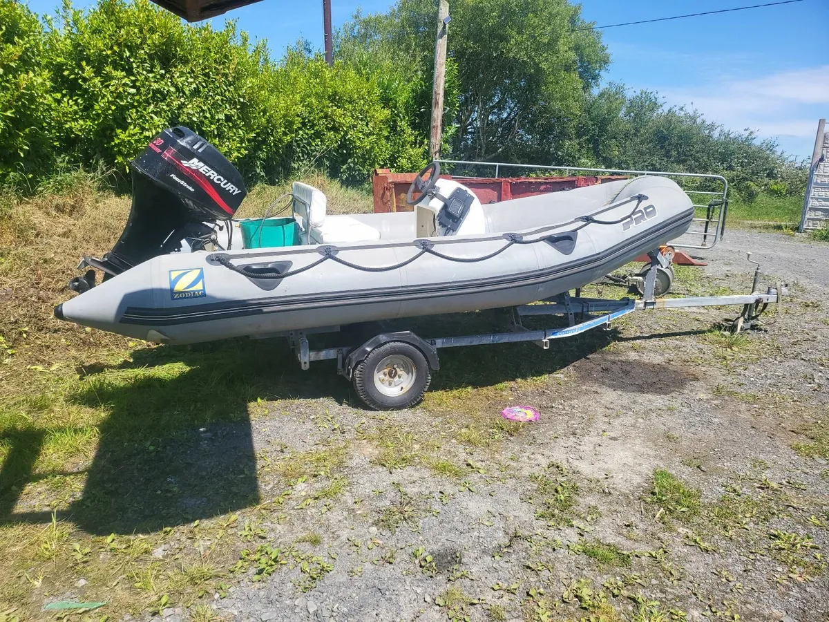 4.7 meter rib 4 stroke 30hp good trailer fine boat - Image 1