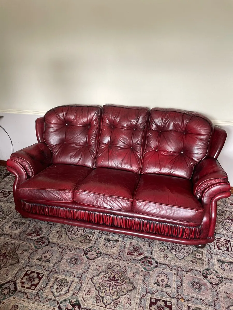 Three Seater, Leather Sofa - Image 1