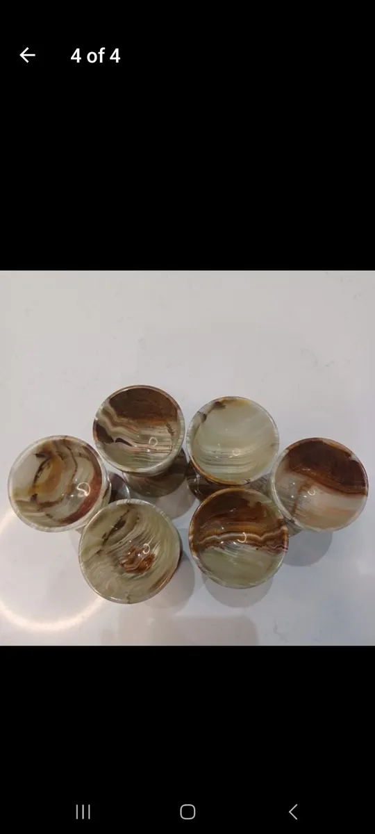 Vintage Onyx Marble Wine Goblets - Image 3