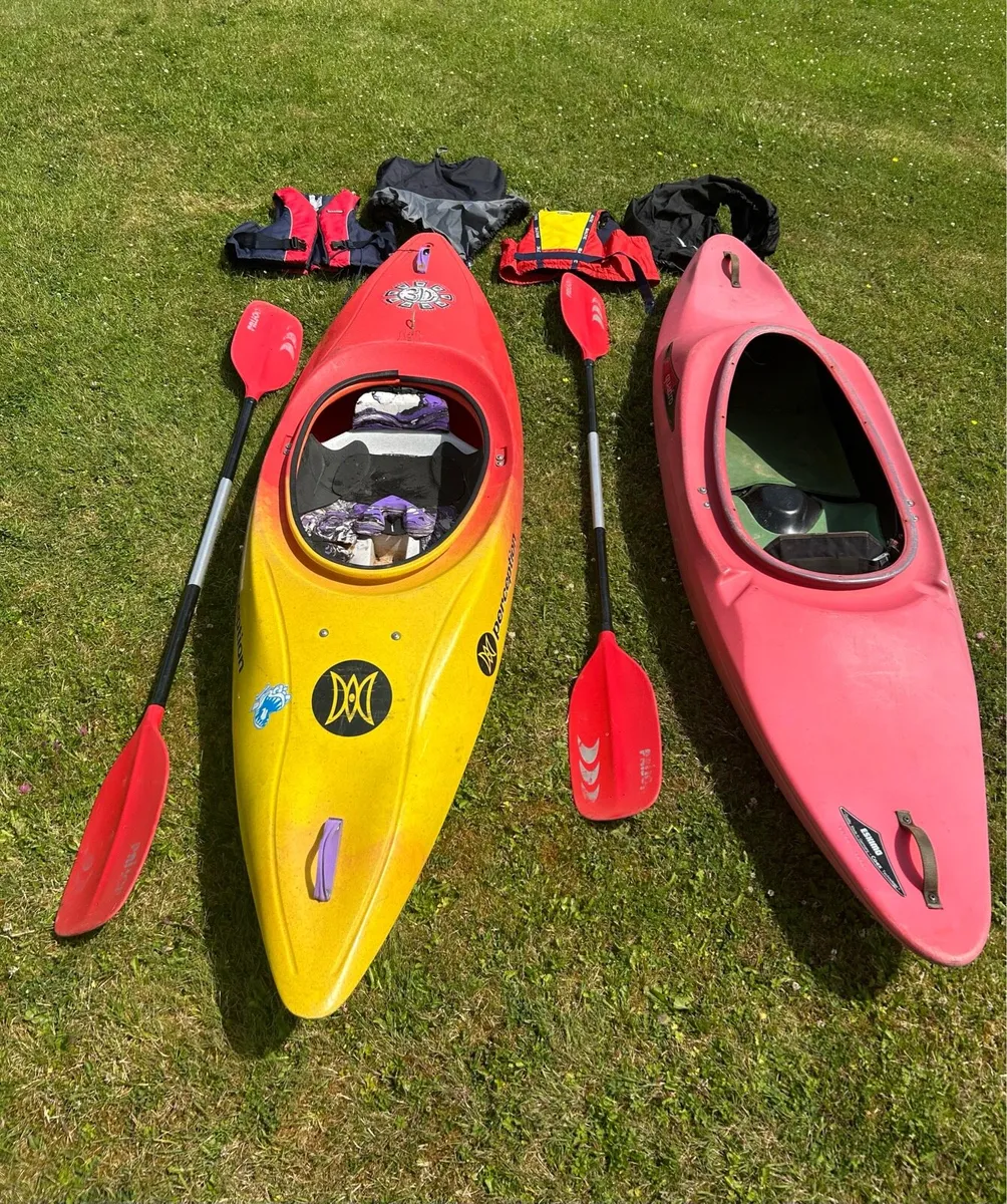 2 Kayaks + Paddles + Spraydecks + Lifejackets - Image 1