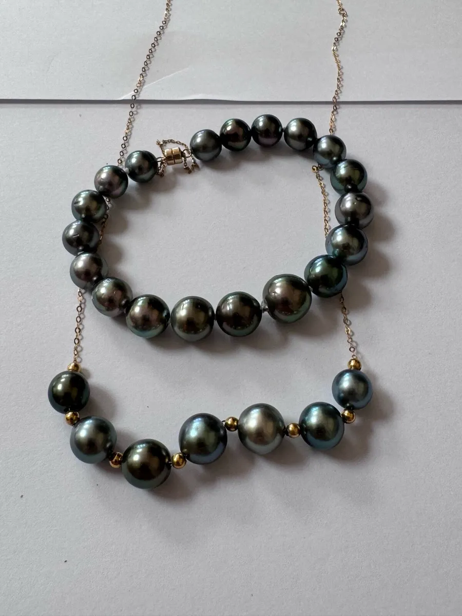 Natural South Sea pearl necklace and ear from 30 - Image 2