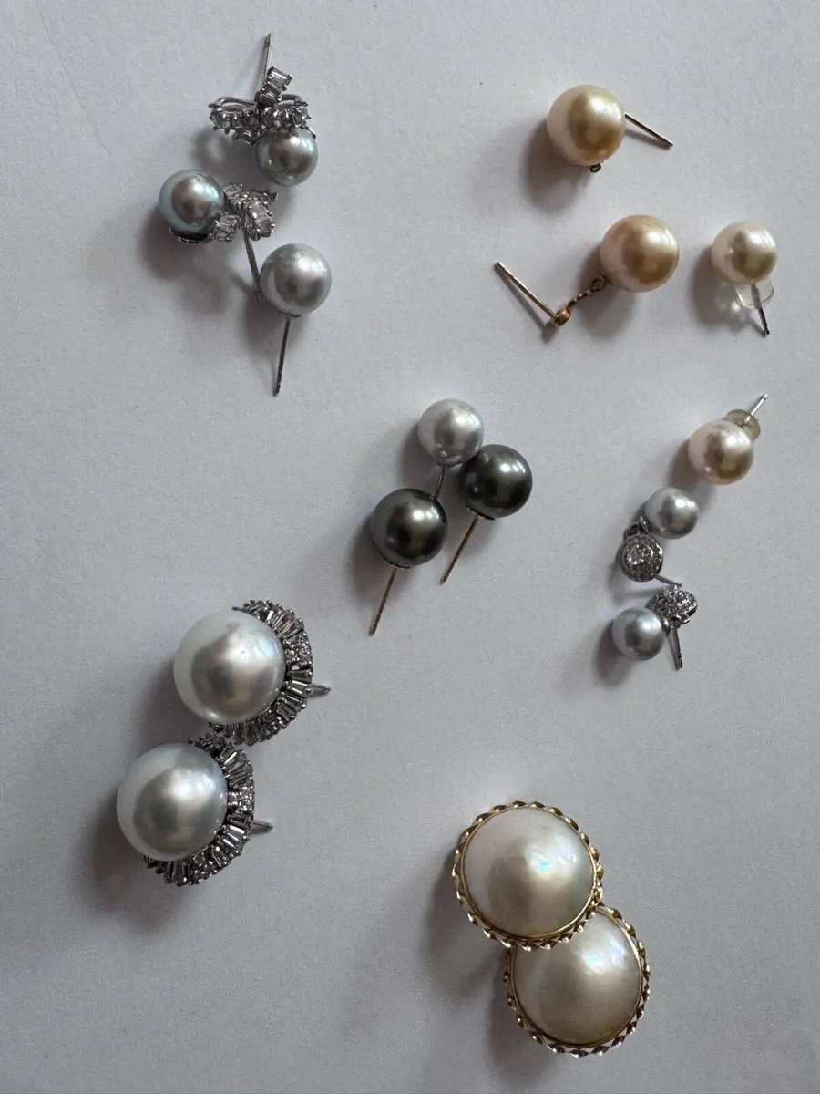 Natural South Sea pearl necklace and ear from 30 - Image 1