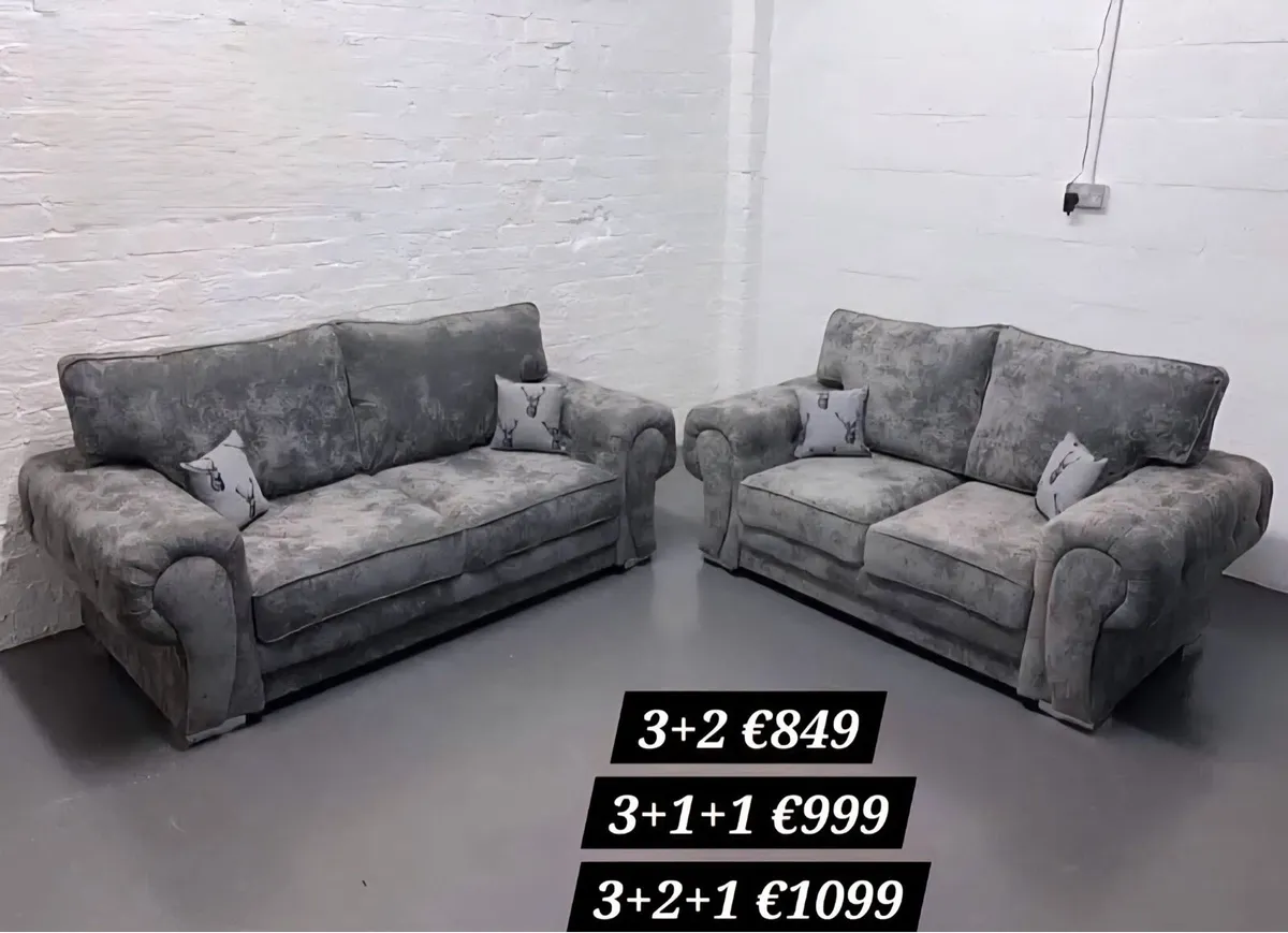 Fabric and leather sofas - Image 1