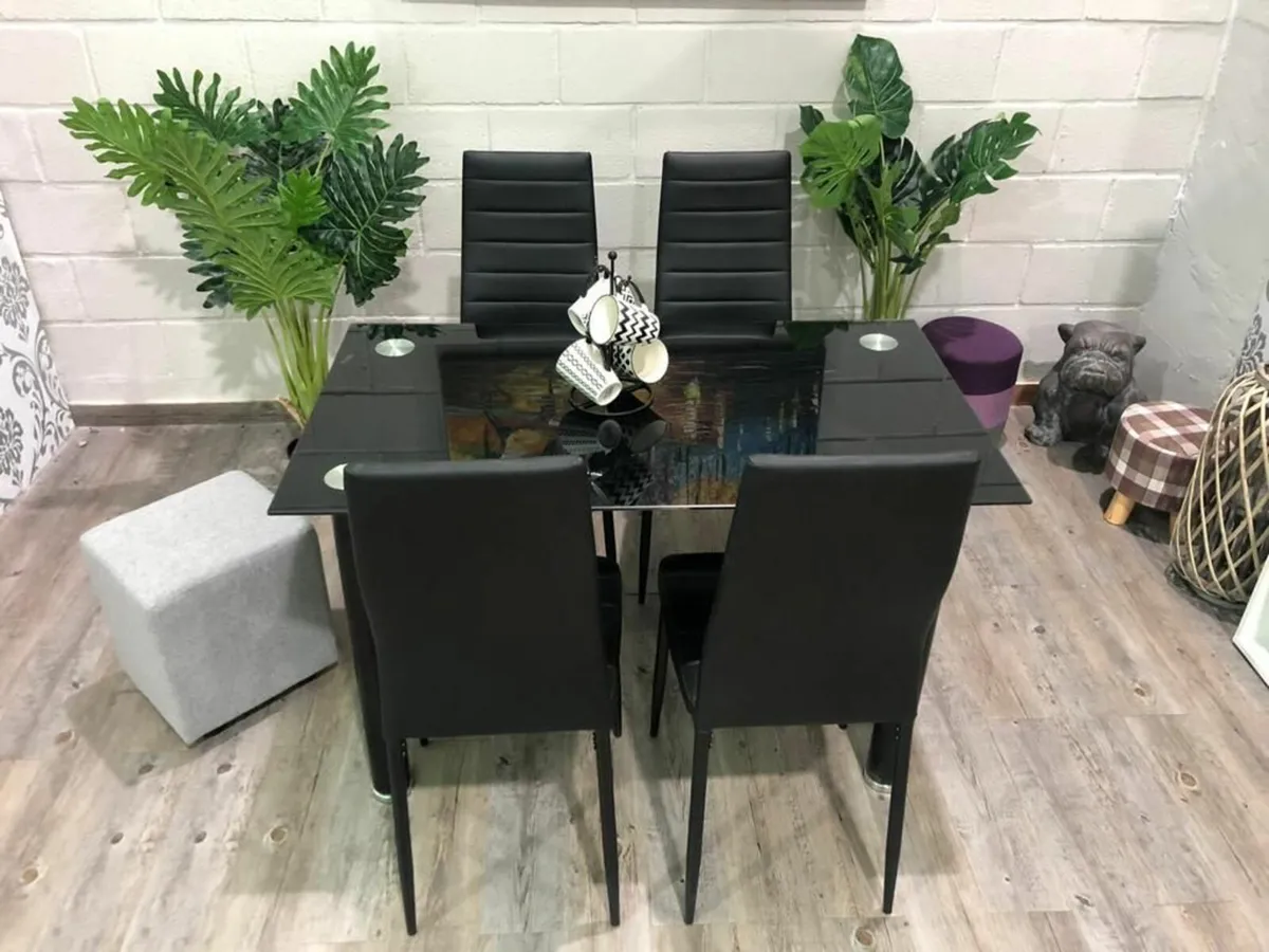 Glass Dining Table Set 4 chairs Free delivery - Image 1