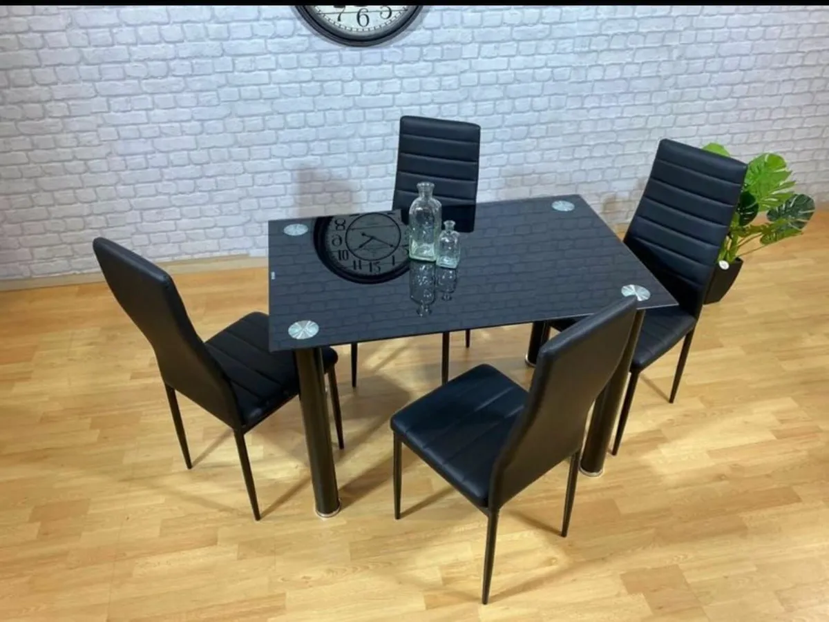 Glass Dining Table Set 4 chairs Free delivery - Image 4