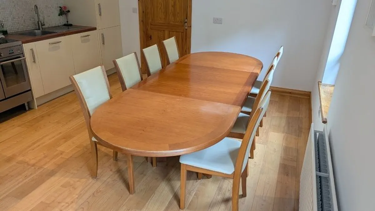 Skovby Oval Dining Table  & 8 Chairs - expandable x2, cherry - Image 2