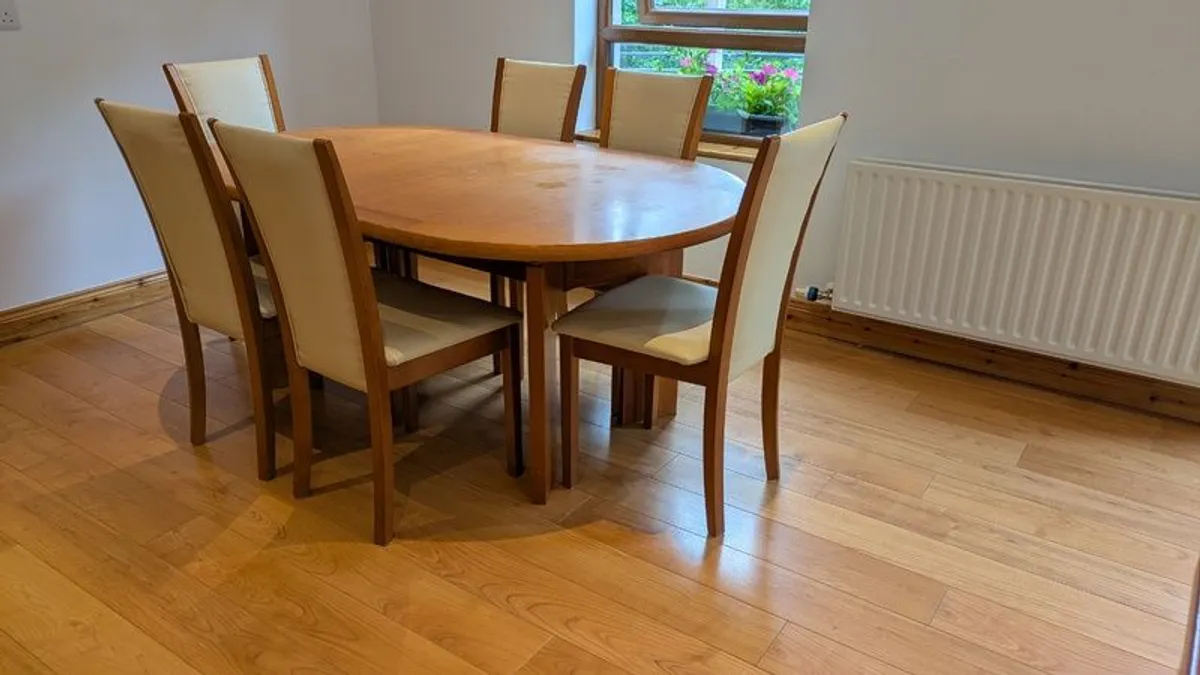 Skovby Oval Dining Table  & 8 Chairs - expandable x2, cherry - Image 3