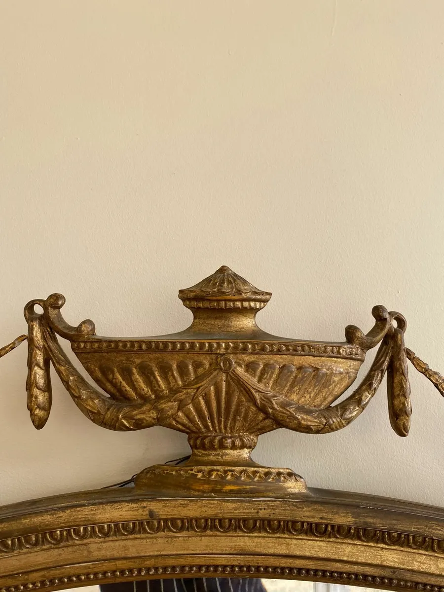 George III style oval overmantel mirror. - Image 2