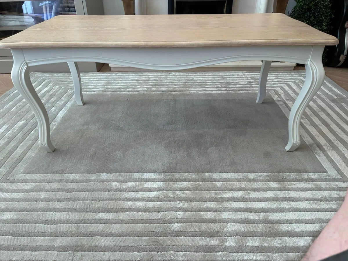 Wooden coffee table with glass top - Image 2