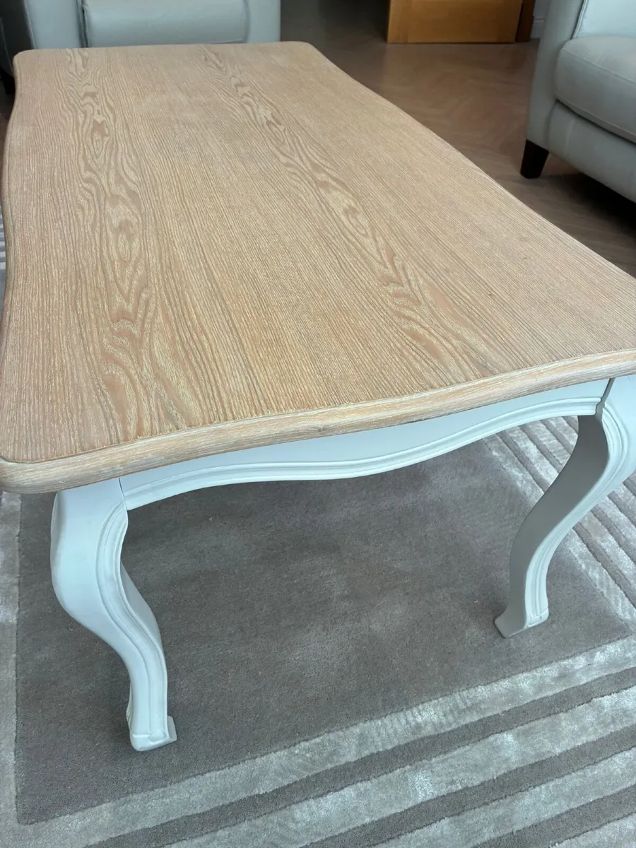 Wooden coffee table with glass top - Image 4