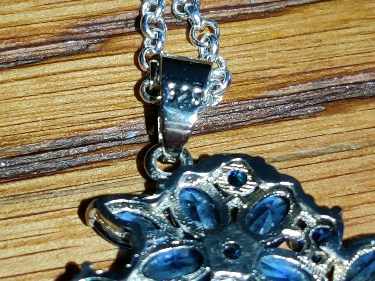 CHUNKY TANZANITES, 925 Silver New Belcher Necklace - Image 3