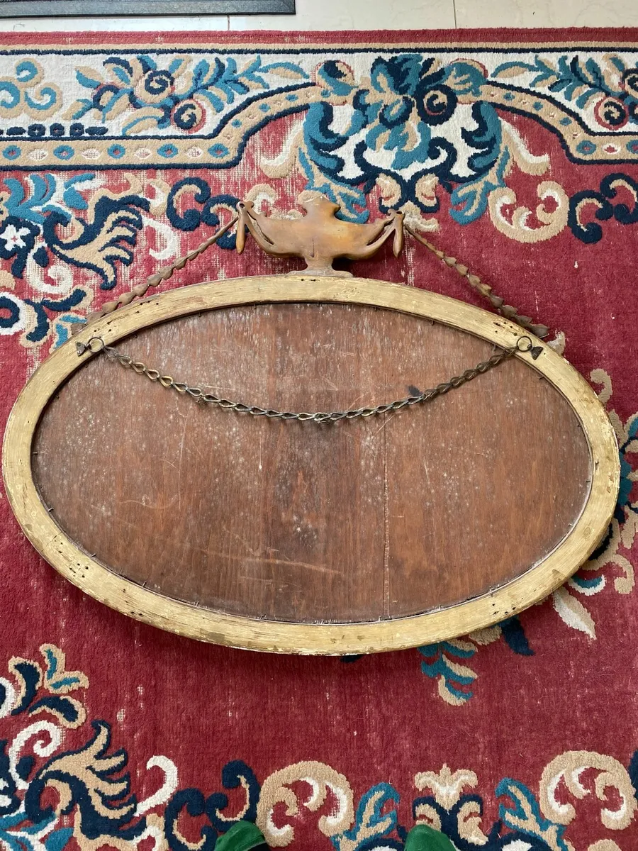 George III style oval overmantel mirror. - Image 4