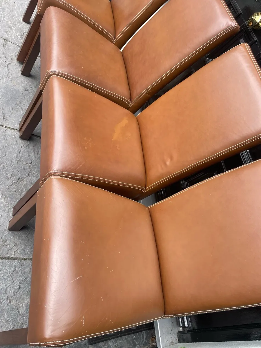 4 x Serious Quality Leather Kitchen Dining Chairs - Image 2