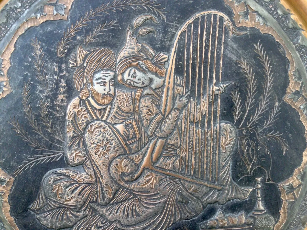 Antique Brass and Copper Charger - Image 1