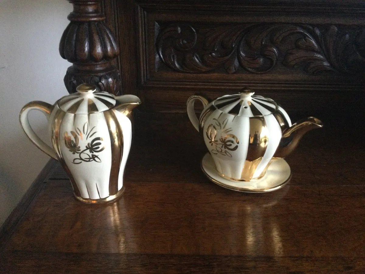 Antique Sudlows Burslem Teapot and Water Jug - Image 4