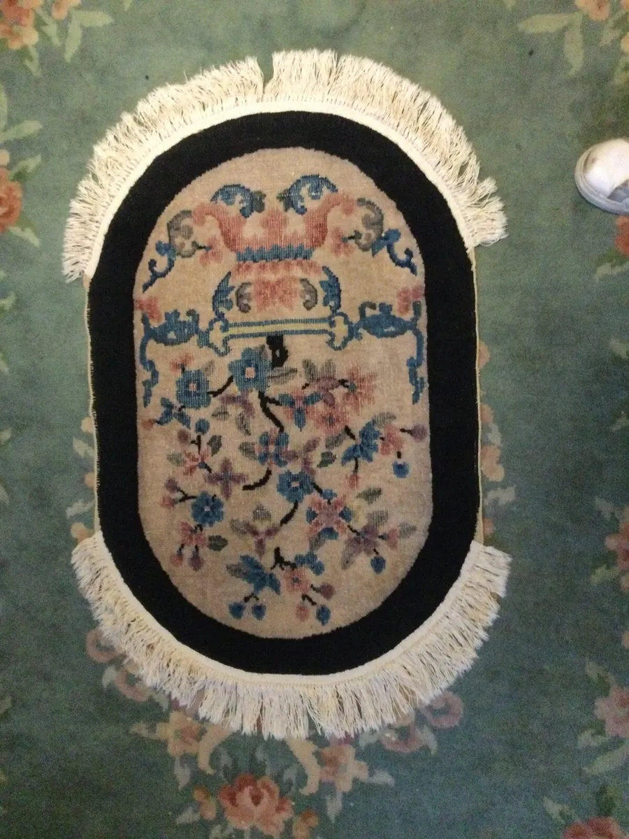 Pair Vintage Chinese Rugs - Image 1