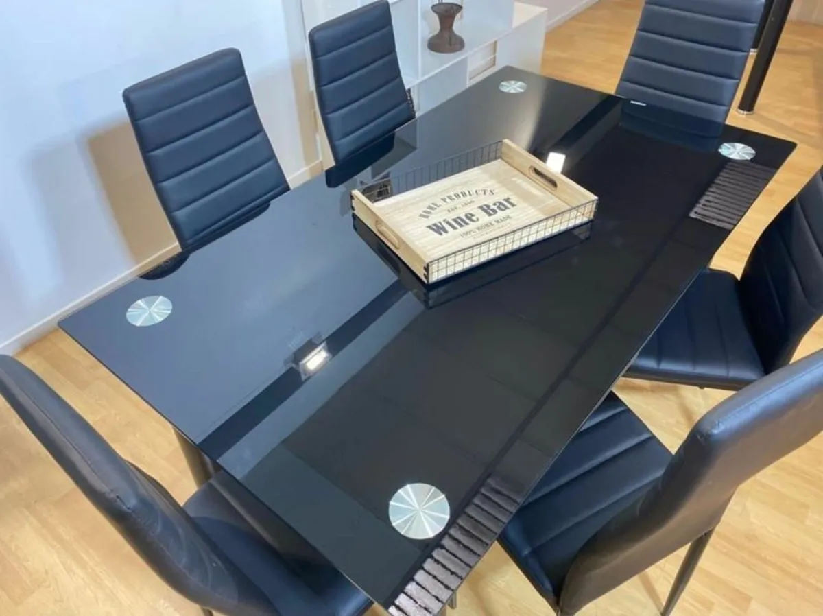 Glass Dining Table Set 6 chairs FREE Delivery - Image 4