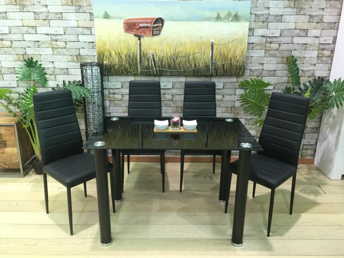 Glass Dining Table Set 4 chairs Free delivery - Image 1