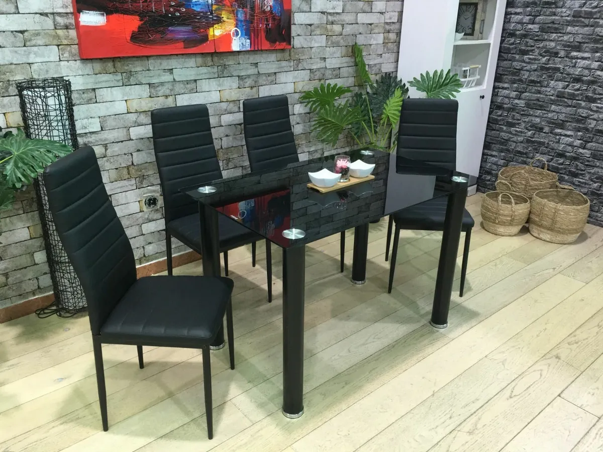 Glass Dining Table Set 4 chairs Free delivery - Image 2