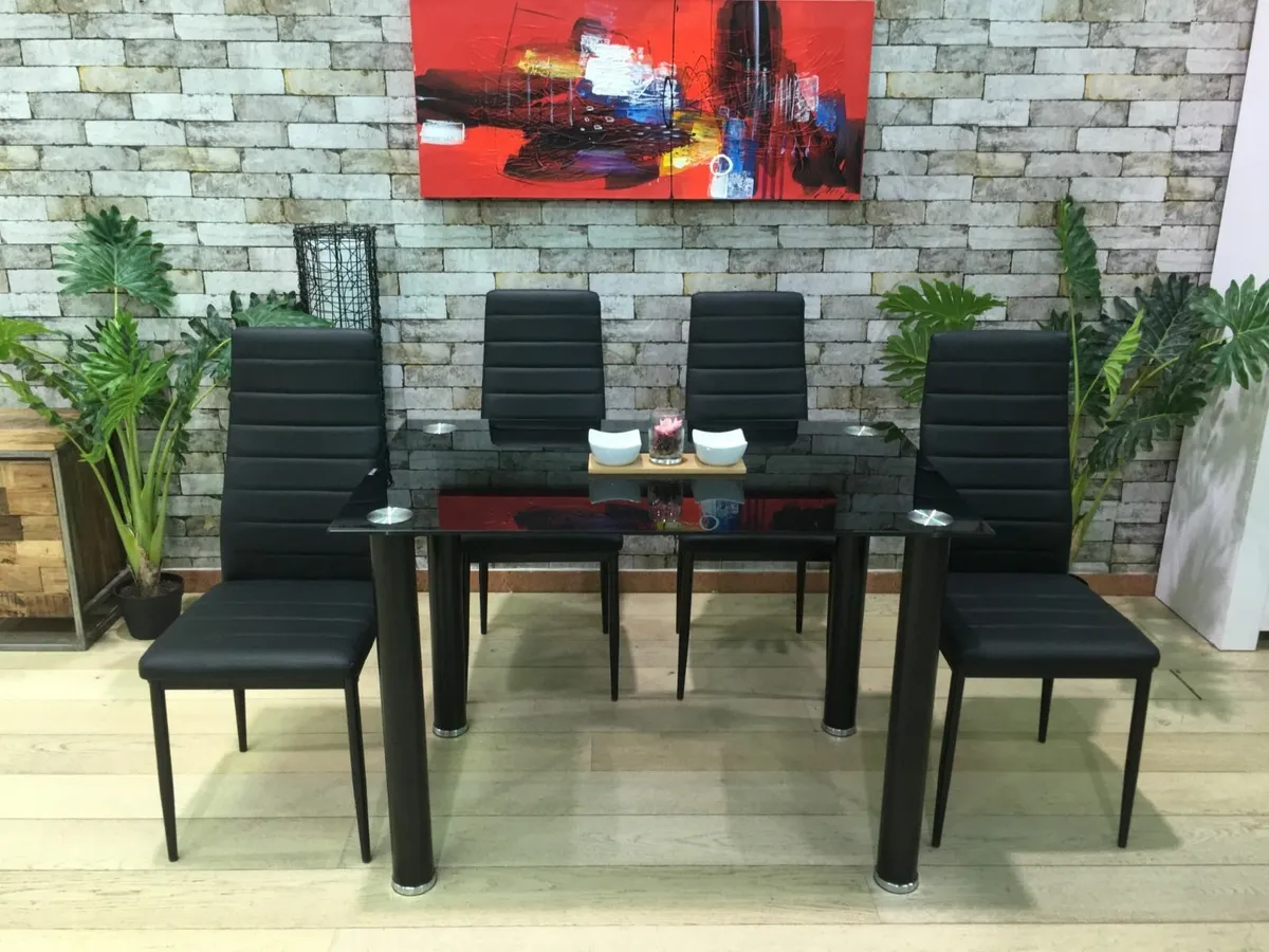 Glass Dining Table Set 4 chairs Free delivery - Image 3