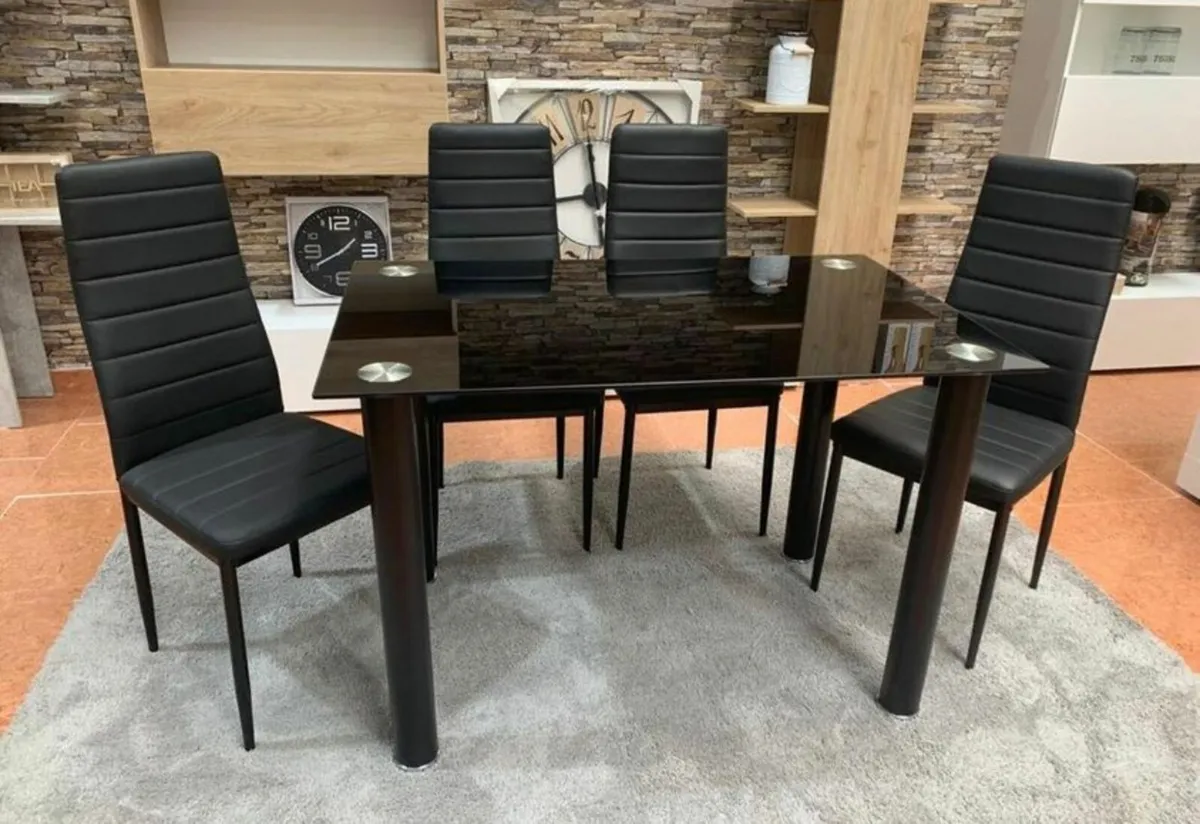 Glass Dining Table Set 4 chairs Free delivery - Image 1