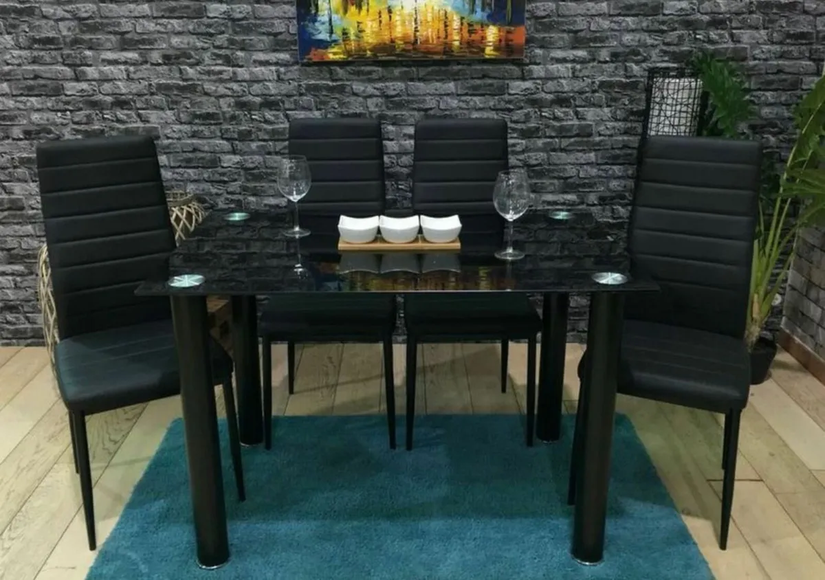 Glass Dining Table Set 4 chairs Free delivery - Image 4