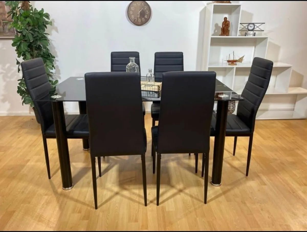 Glass Dining Table Set 6 chairs FREE Delivery - Image 4