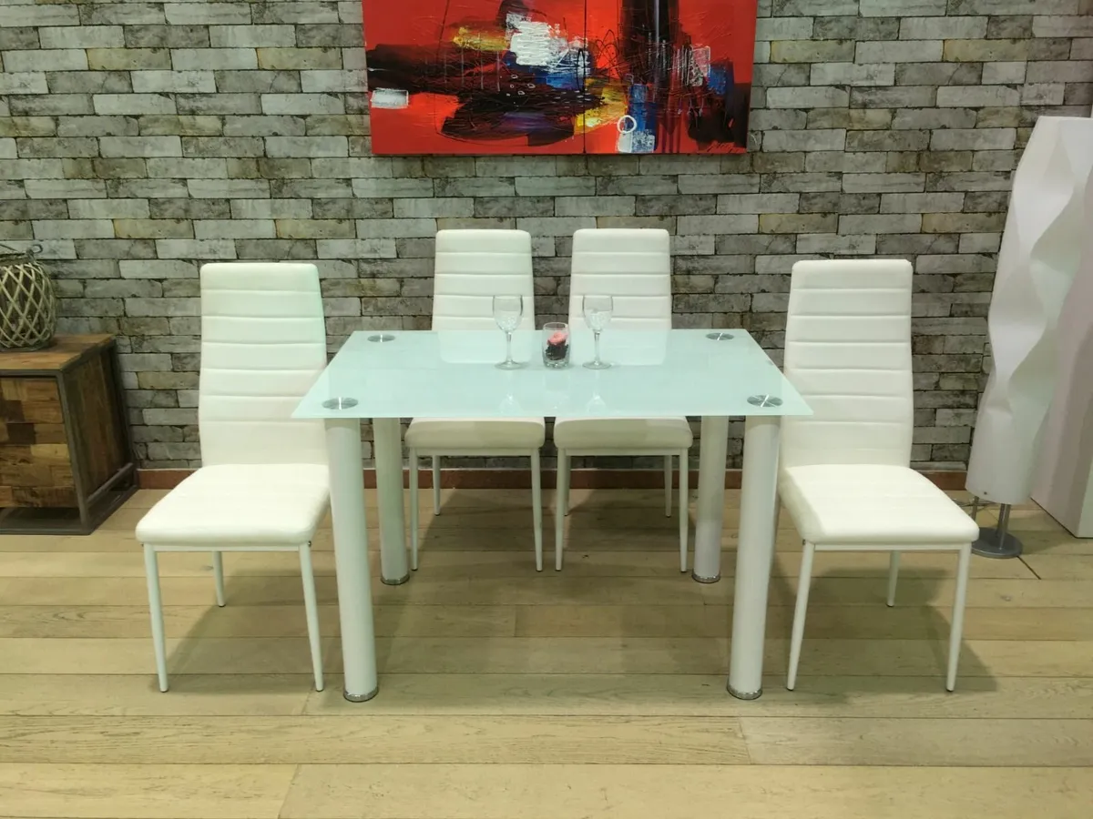 Glass Dining Table Set 4 chairs Free delivery - Image 4
