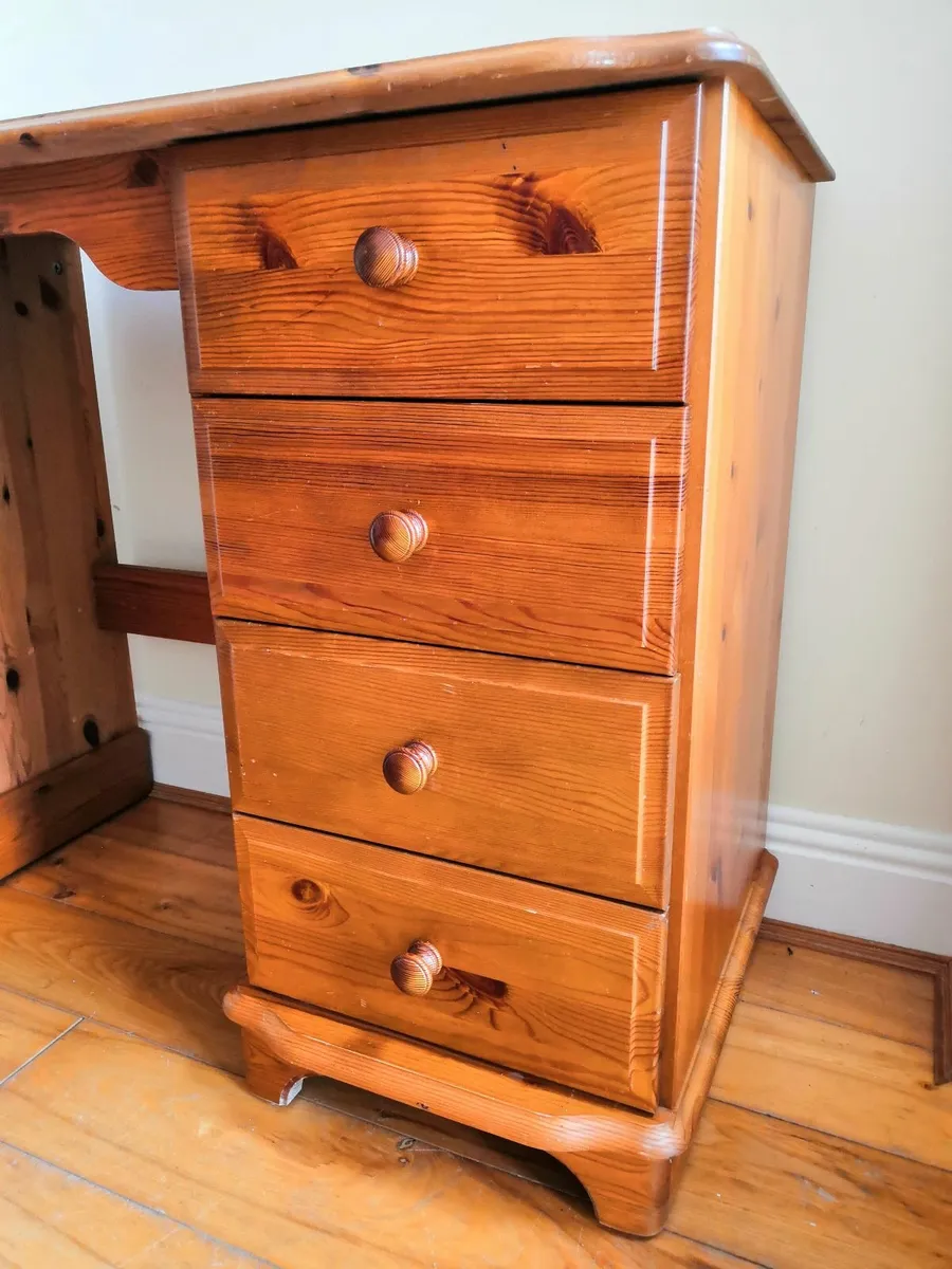 Solid Wood Dressing Table with Mirror & Storage - Image 3