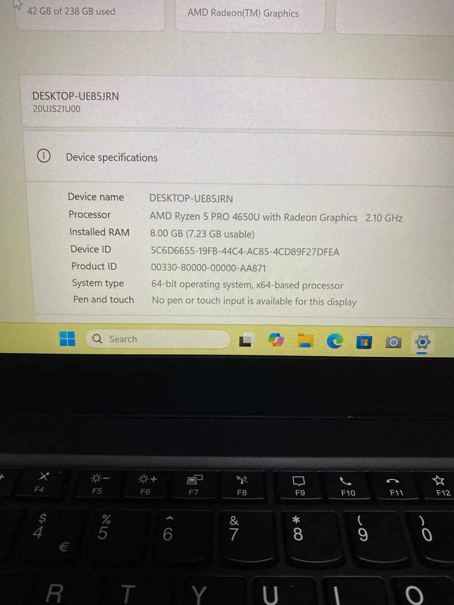 Lenovo Thinkpad Ryzen 5 pro 8-256 win 11 pro - Image 4