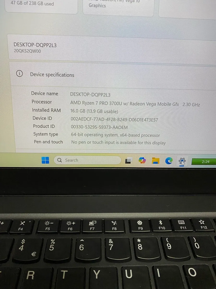 Lenovo Thinkpad Ryzen 7 pro 16-256 win 11pro - Image 4