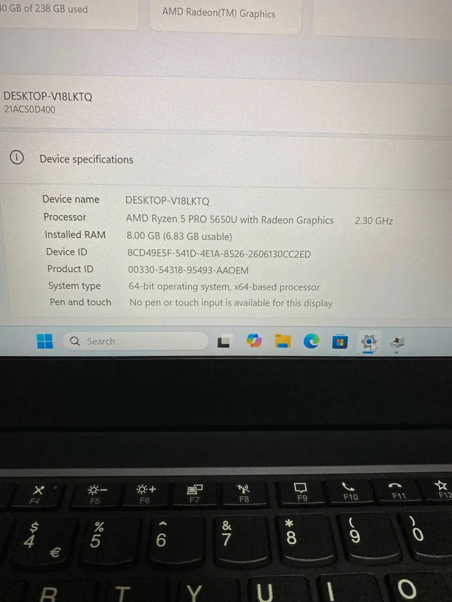 Lenovo Thinkpad Ryzen 5 pro 8-256 win 11 pro - Image 4