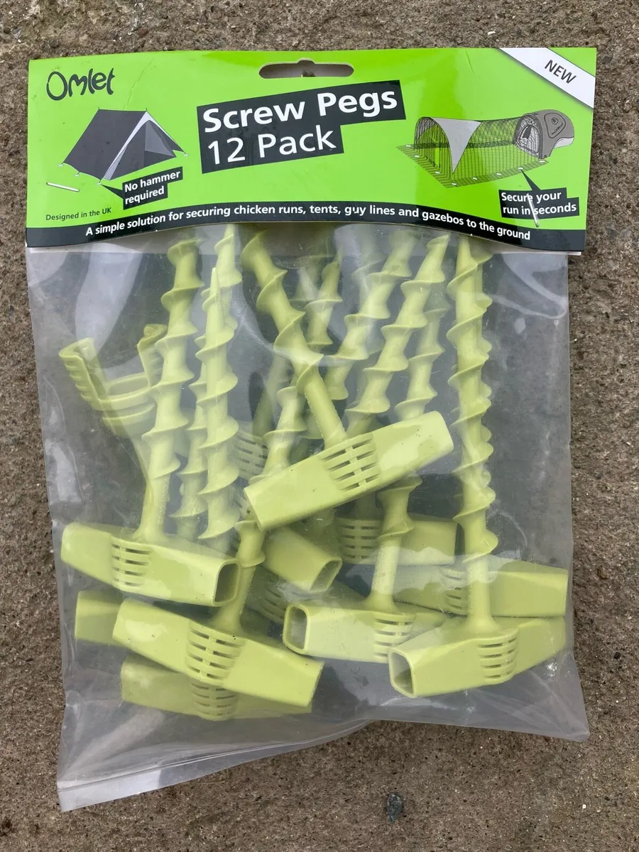 12 screw in ground pegs gazebo tent chicken run - Image 1
