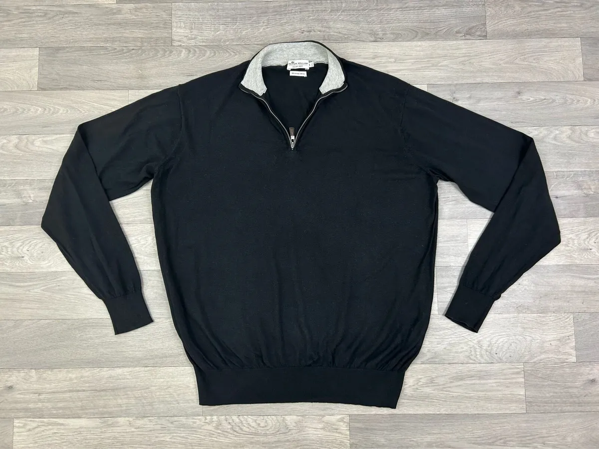 Peter Millar Silk Blend Half Zip Jumper Mens Large - Image 1