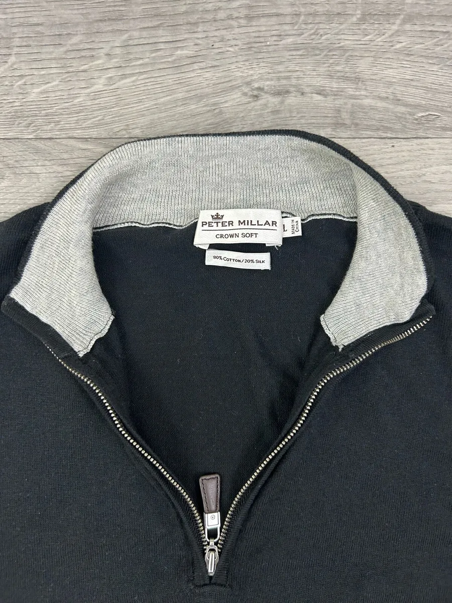 Peter Millar Silk Blend Half Zip Jumper Mens Large - Image 3
