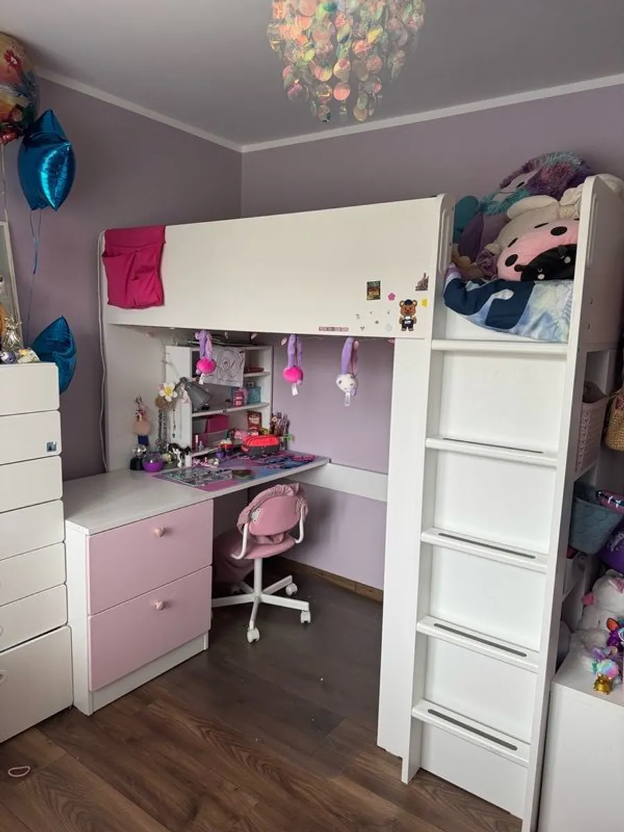 Loft bed with desk - Image 1