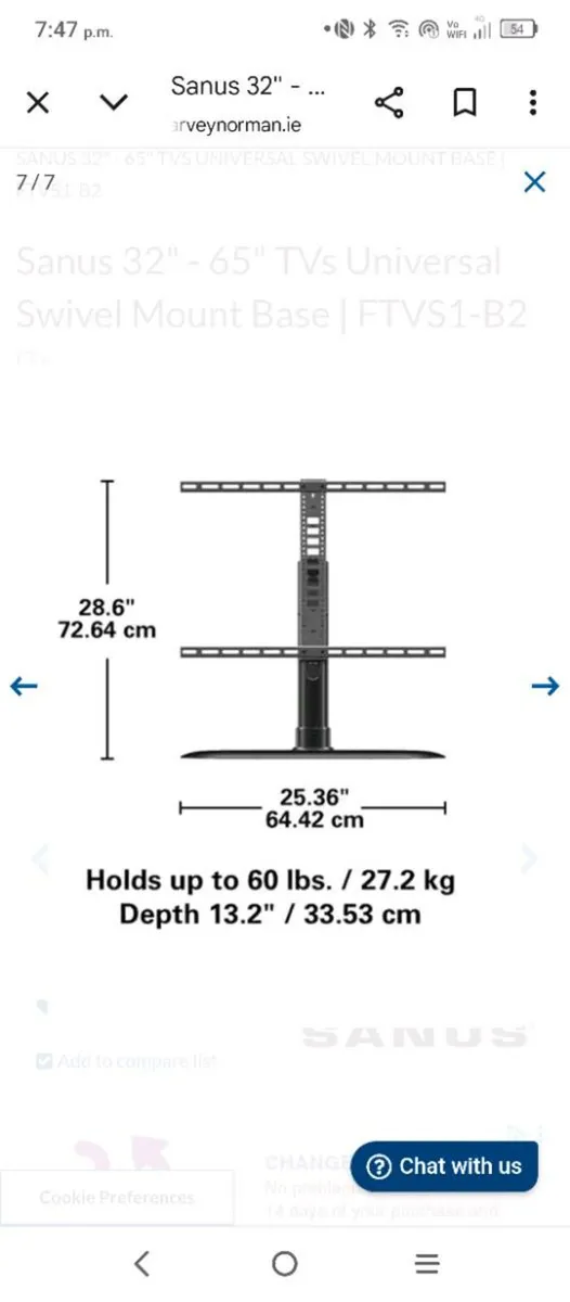 Sanus TV stand swivel - Image 4