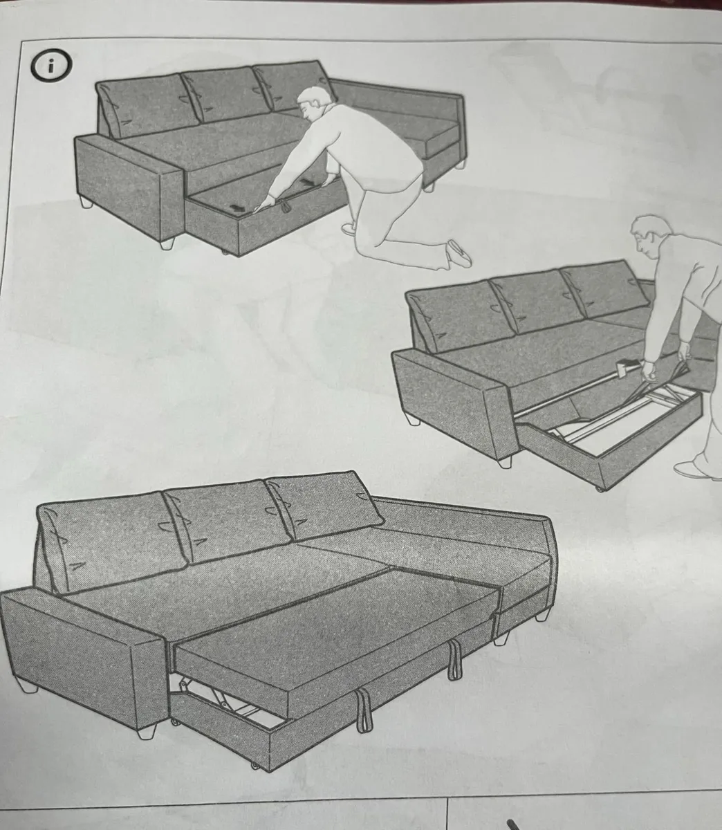 Corner sofa-bed with storage. Blue FRIHETEN - Image 3