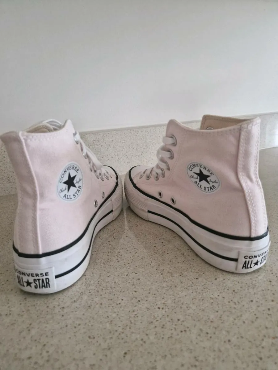Pink Platform Hightop Converse Size 3 (EU35) - Image 3