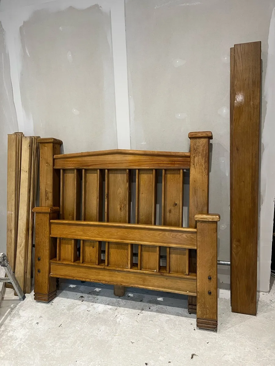 Solid wood double bed frame - Image 1