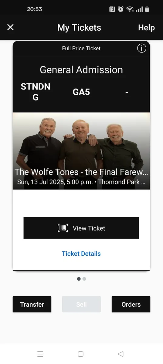 Wolfe tones tickets