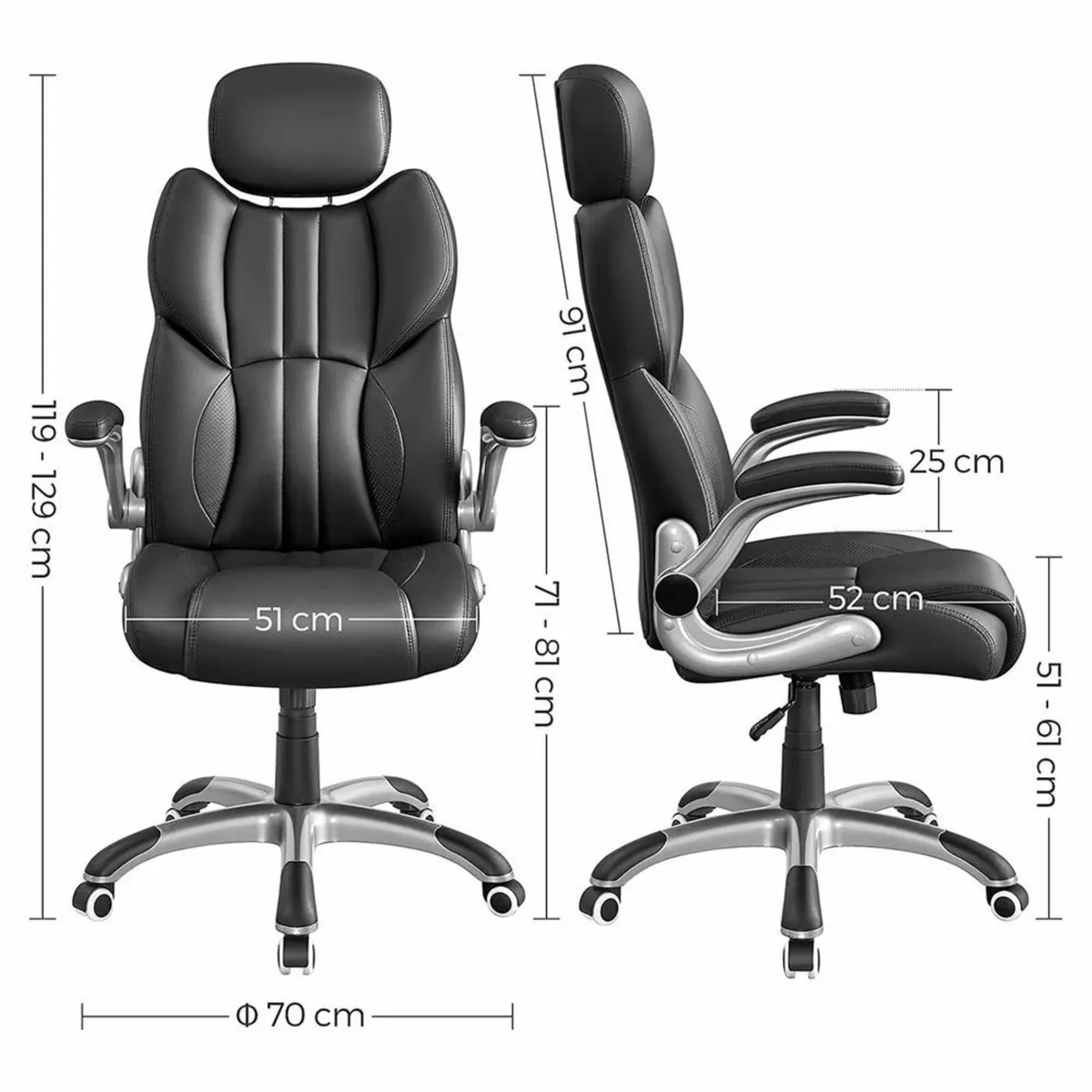 Office chair, ergonomic swivel chair, with folding - Image 3