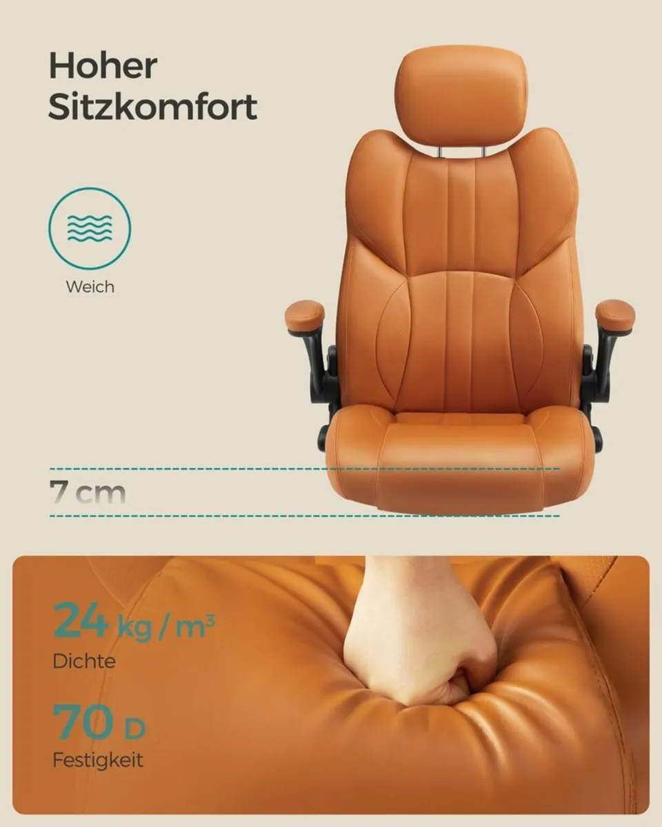 Office chair, ergonomic swivel chair, with folding - Image 4
