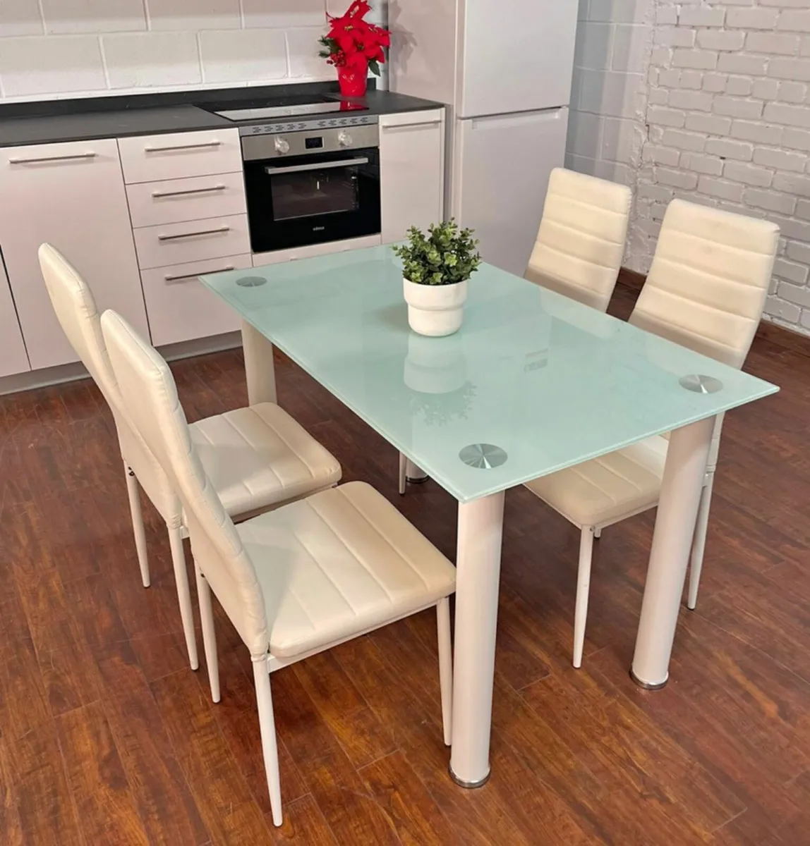 Glass Dining Table Set 4 chairs Free delivery - Image 2