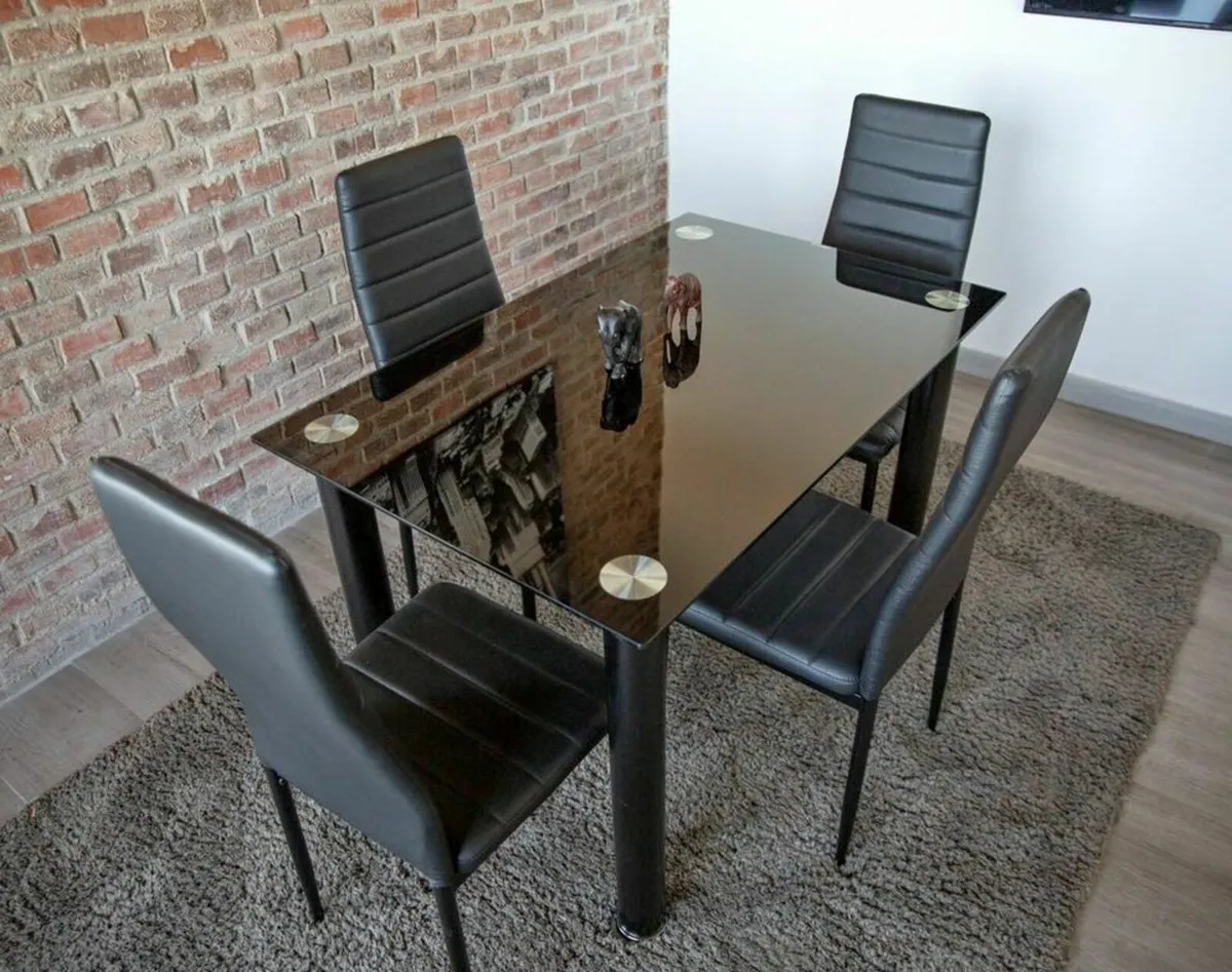 Glass Dining Table Set 4 chairs Free delivery - Image 1
