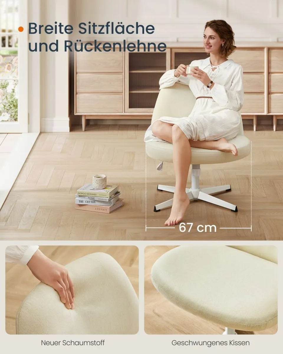 Modern Office Chair Wide Seat, Cross Base, and Adj - Image 4